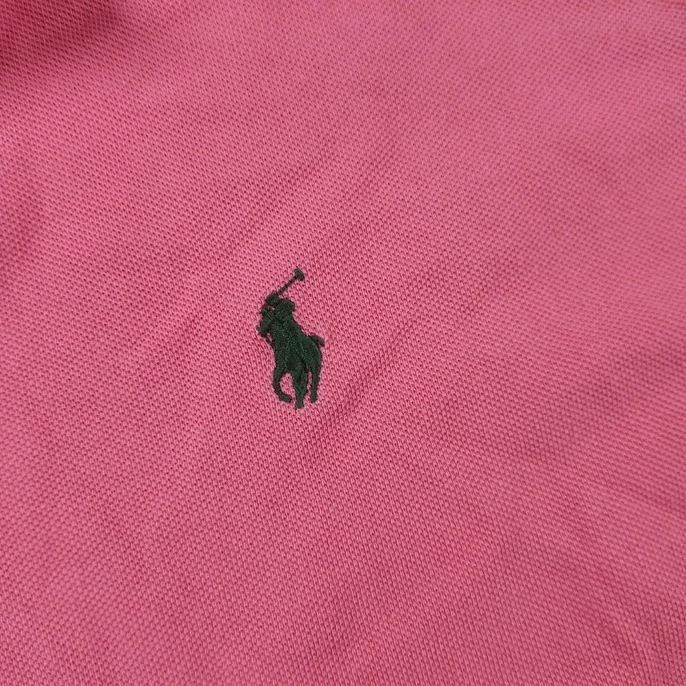 Polo Ralph Lauren‎ Polo Shirt Pink Mens Medium Classic Fit Green Pony Casual